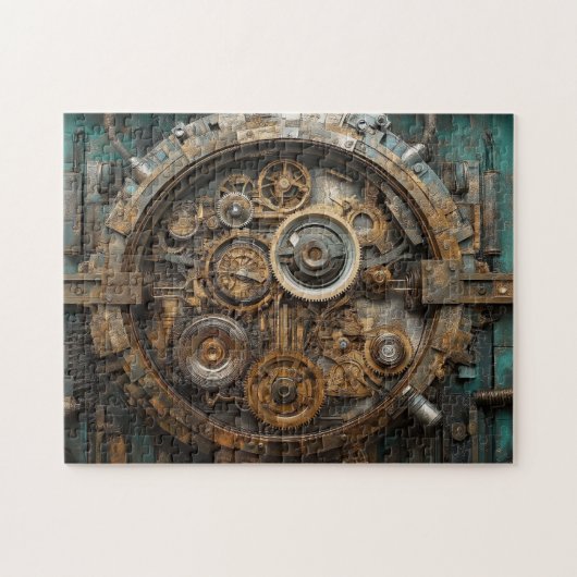 Steampunk interne werking van grote klok legpuzzel (Horizontaal)