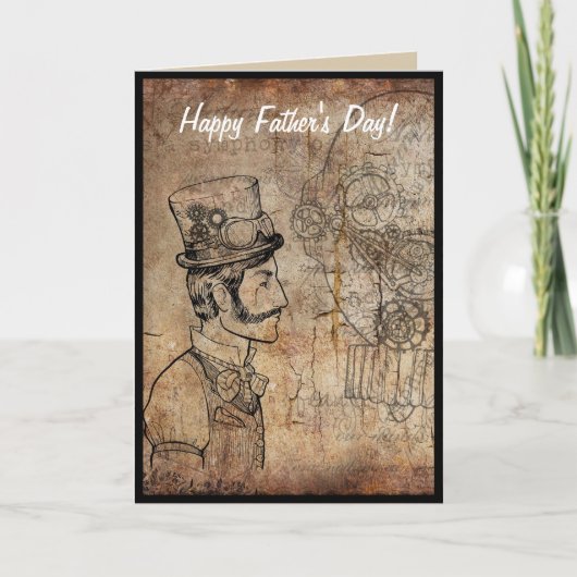 Steampunk Inventor Goggles Happy Vaderdag Feestdagen Kaart (Voorkant)