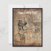 Steampunk Inventor Goggles Happy Vaderdag Feestdagenkaart (Voorkant)