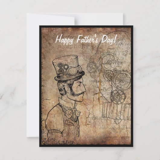 Steampunk Inventor Goggles Happy Vaderdag Feestdagenkaart (Voorkant)