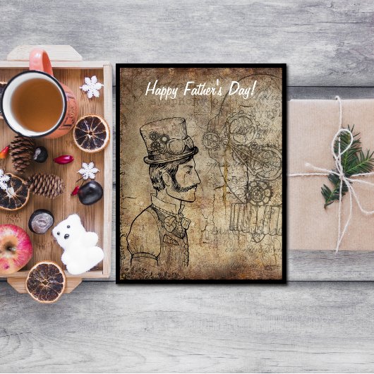 Steampunk Inventor Goggles Happy Vaderdag Feestdagenkaart