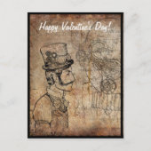 Steampunk Inventor Goggles Happy Valentine Day Feestdagenkaart (Voorkant)