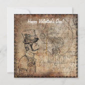 Steampunk Inventor Goggles Happy Valentine Day Feestdagenkaart (Voorkant)