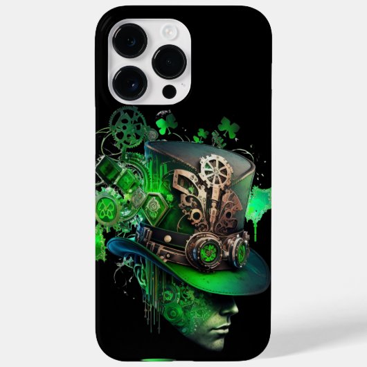 STEAMPUNK IRISH GREEN & BLACK LEPRECHAUN PET Case-Mate iPhone CASE (Achterkant)