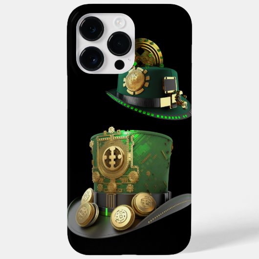 STEAMPUNK IRISH GREEN & BLACK LEPRECHAUN PET Case-Mate iPhone CASE (Achterkant)