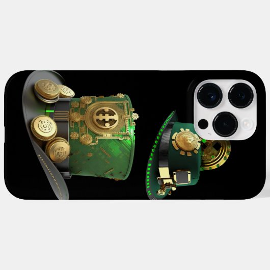 STEAMPUNK IRISH GREEN & BLACK LEPRECHAUN PET Case-Mate iPhone CASE (Achterkant (horizontaal))