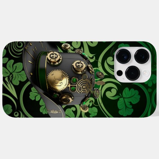 STEAMPUNK IRISH GREEN & BLACK LEPRECHAUN PET Case-Mate iPhone CASE (Achterkant (horizontaal))