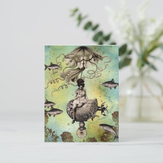 Steampunk Jellyfish Briefkaart (Staand voorkant)