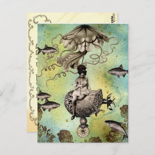 Steampunk Jellyfish Briefkaart (Voorkant / Achterkant)