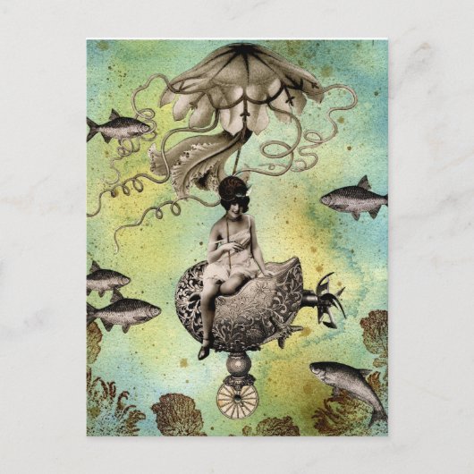 Steampunk Jellyfish Briefkaart (Voorkant)