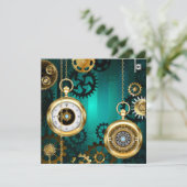 Steampunk Jewelry Watch on a Green Background (Staand voorkant)