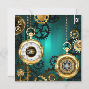 Steampunk Jewelry Watch on a Green Background