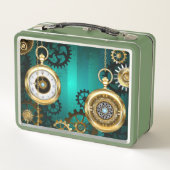 Steampunk Jewelry Watch on a Green Background (Achterkant)
