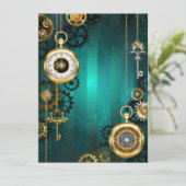 Steampunk Jewelry Watch on a Green Background (Staand voorkant)