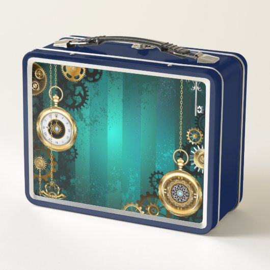 Steampunk Jewelry Watch on a Green Background (Achterkant)