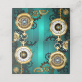 Steampunk Jewelry Watch on a Green Background Afsprakenkaart (Buitenkant ongevouwen)