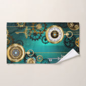 Steampunk Jewelry Watch on a Green Background Bad Handdoek (Handdoek)