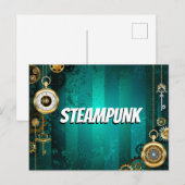 Steampunk Jewelry Watch on a Green Background Briefkaart (Voorkant / Achterkant)