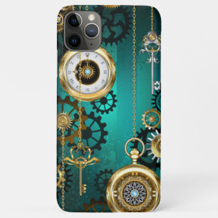 Steampunk Jewelry Watch on a Green Background Case-Mate iPhone Case