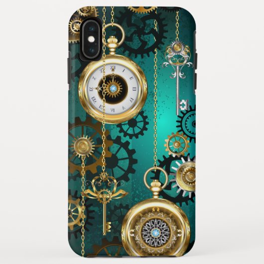 Steampunk Jewelry Watch on a Green Background Case-Mate iPhone Case (Achterkant)