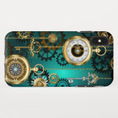 Steampunk Jewelry Watch on a Green Background Case-Mate iPhone Case (Achterkant (horizontaal))