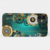 Steampunk Jewelry Watch on a Green Background Case-Mate iPhone Case (Achterkant (horizontaal))