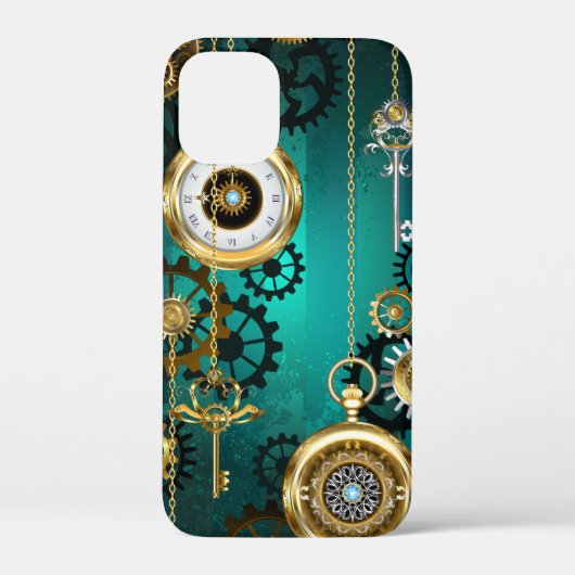 Steampunk Jewelry Watch on a Green Background Case-Mate iPhone Case (Achterkant)