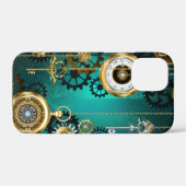 Steampunk Jewelry Watch on a Green Background Case-Mate iPhone Case (Achterkant (horizontaal))