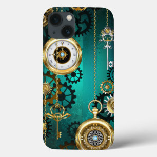 Steampunk Jewelry Watch on a Green Background Case-Mate iPhone Case
