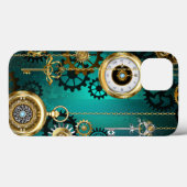 Steampunk Jewelry Watch on a Green Background Case-Mate iPhone Case (Achterkant (horizontaal))