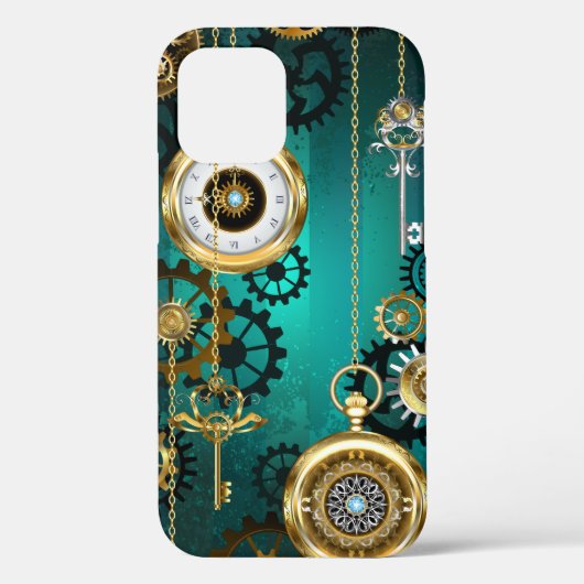 Steampunk Jewelry Watch on a Green Background Case-Mate iPhone Case (Achterkant)