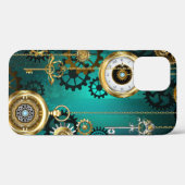 Steampunk Jewelry Watch on a Green Background Case-Mate iPhone Case (Achterkant (horizontaal))