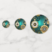 Steampunk Jewelry Watch on a Green Background Confetti (Achterkanten)