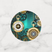 Steampunk Jewelry Watch on a Green Background Confetti (Kleine voorkant)