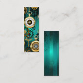 Steampunk Jewelry Watch on a Green Background Contactkaartje (Voorkant / Achterkant)