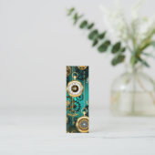 Steampunk Jewelry Watch on a Green Background Contactkaartje (Staand voorkant)