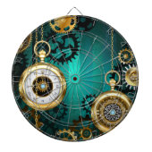 Steampunk Jewelry Watch on a Green Background Dartbord (Voorkant)
