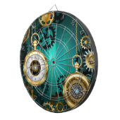 Steampunk Jewelry Watch on a Green Background Dartbord (Voorkant Rechts)