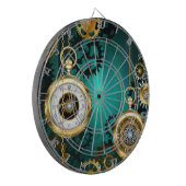 Steampunk Jewelry Watch on a Green Background Dartbord (Voorkant Links)