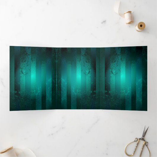 Steampunk Jewelry Watch on a Green Background Drieluik Wenskaart (Binnen)