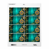 Steampunk Jewelry Watch on a Green Background Etiket (Full Sheet)
