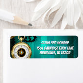 Steampunk Jewelry Watch on a Green Background Etiket (Insitu)