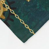 Steampunk Jewelry Watch on a Green Background Fleece Deken (Hoek)
