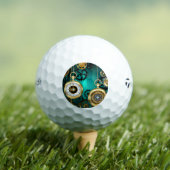 Steampunk Jewelry Watch on a Green Background Golfballen (Insitu Shirt)