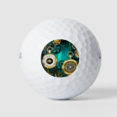 Steampunk Jewelry Watch on a Green Background Golfballen (Voorkant)