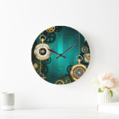 Steampunk Jewelry Watch on a Green Background Grote Klok (Huis)