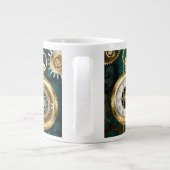 Steampunk Jewelry Watch on a Green Background Grote Koffiekop (Achterkant)