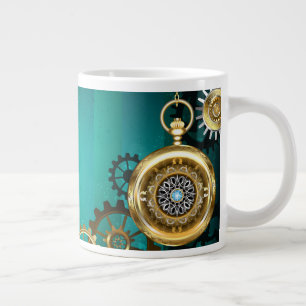 Steampunk Jewelry Watch on a Green Background Grote Koffiekop