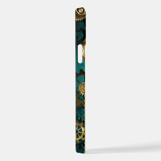 Steampunk Jewelry Watch on a Green Background iPhone Hoesje (Rechterkant)
