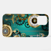Steampunk Jewelry Watch on a Green Background iPhone Hoesje (Achterkant horizontaal)